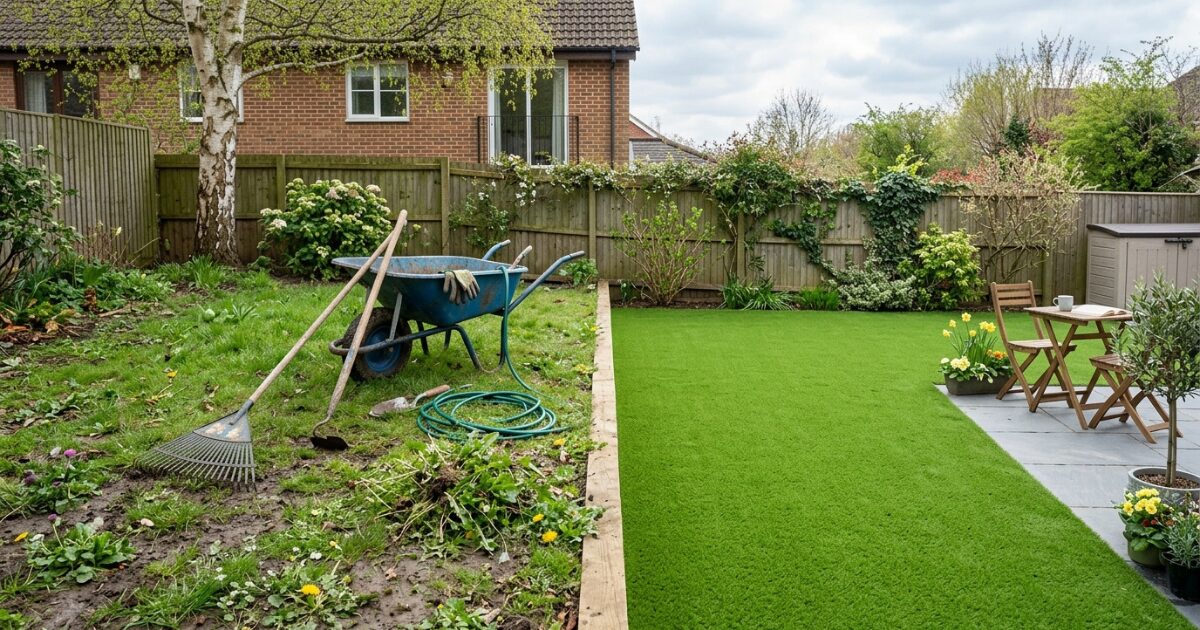Bezúdržbový trávnik v porovnaní so živým trávnikom na jar – rozdiel medzi neustálou starostlivosťou a hotovým riešením v záhrade